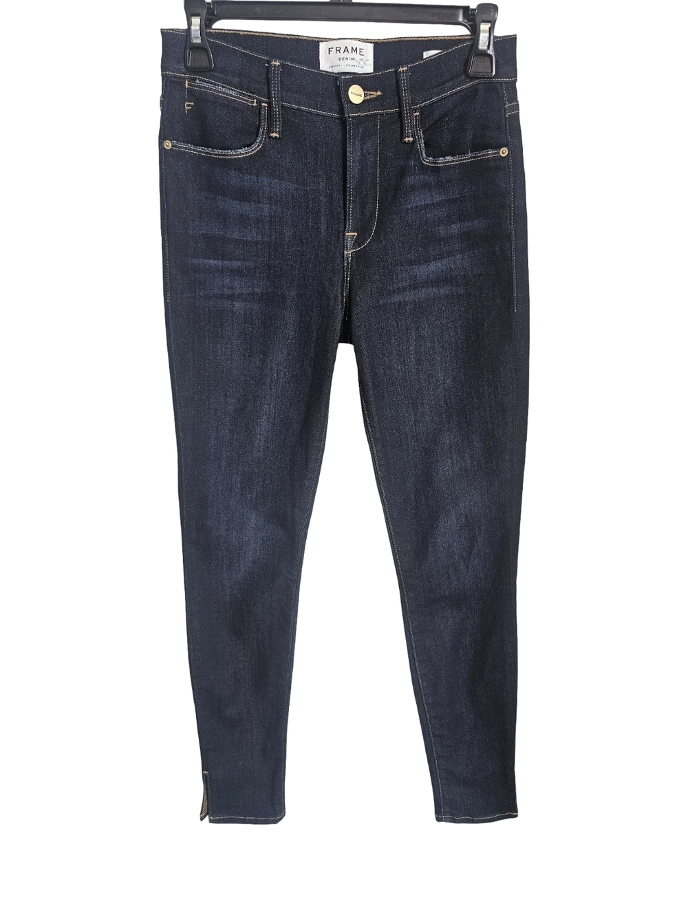 FRAME Le High Skinny Jeans Womens 25 Dark Wash High Rise Designer Denim